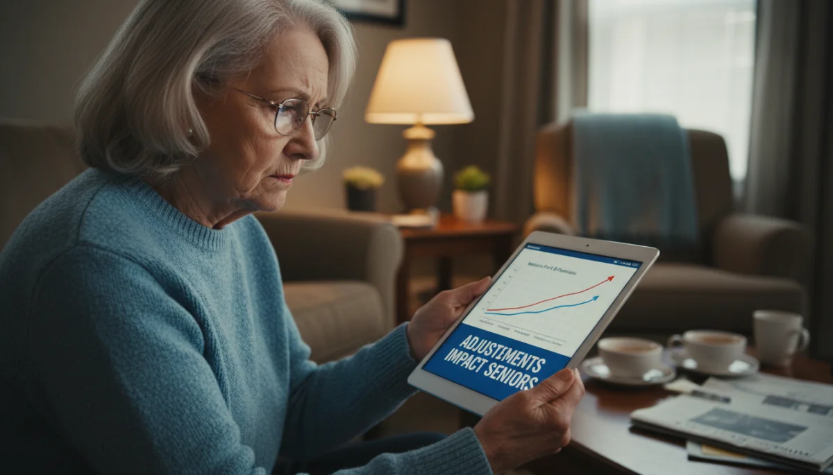 Senior citizen reviewing rising Medicare Part B costs on a tablet