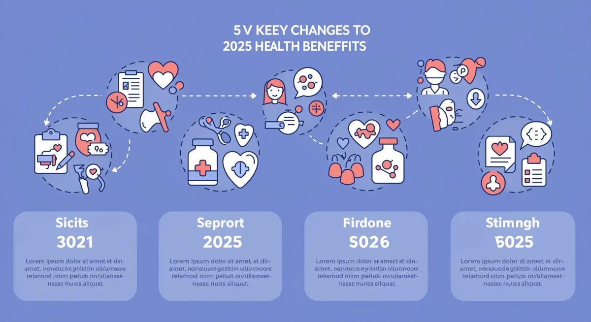 Infographic detailing five key changes to 2025 health benefits