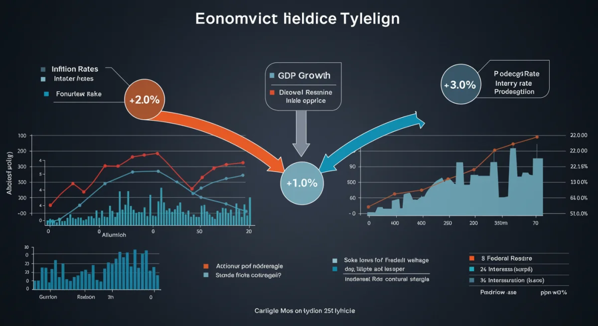 Economic indicators influencing 2025 US Treasury bond yields, showing inflation, GDP, and Fed rates.