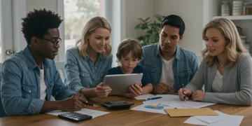 Family reviewing federal benefit changes for 2026, anticipating household income increase