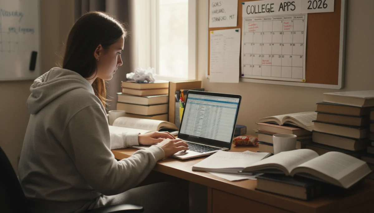 Student researching college scholarship opportunities on laptop