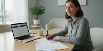 Person reviewing disability benefits application documents for 2026