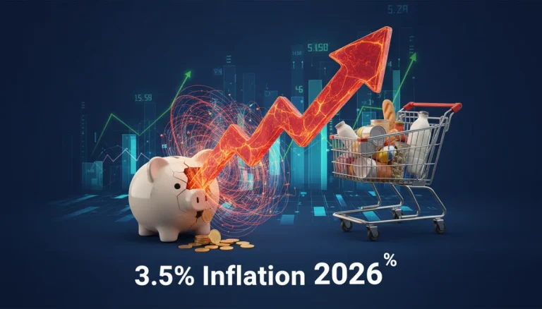 Graphic depicting 2026 inflation impacting savings and spending power